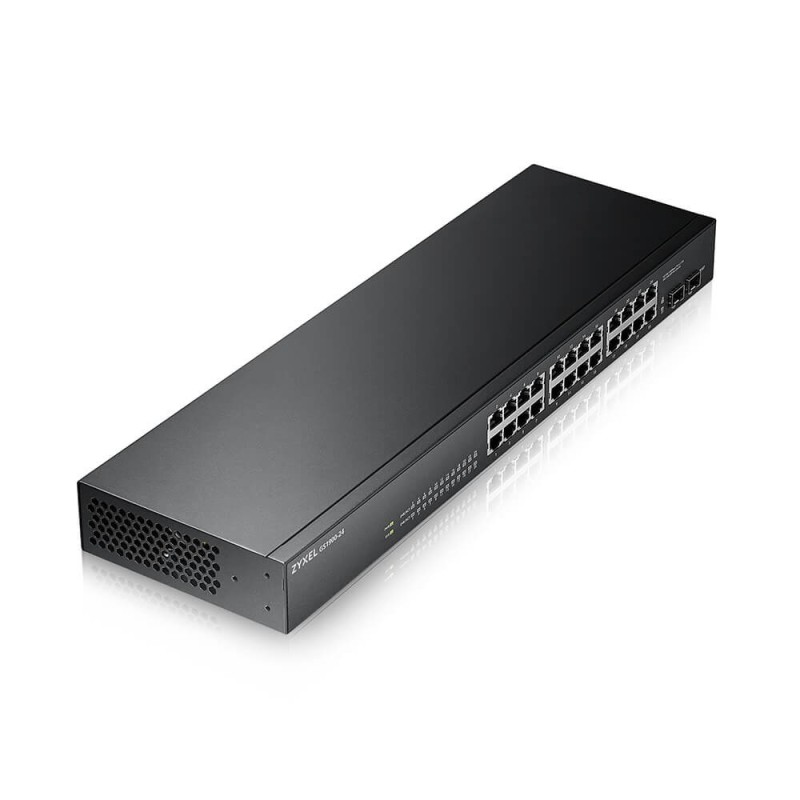 ZyXEL GS1900-24 V2 24-Port GbE Smart Managed Switch, 2x SFP, lüfterlos Rackmount